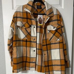 HFX yellow and Cream Shirt Jacket Lightweight